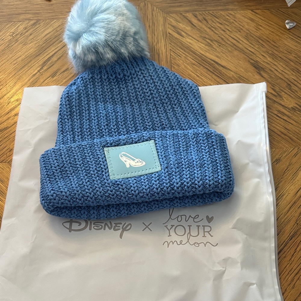 Love Your Melon Disney Blue Knit Hat with Pom-Pom